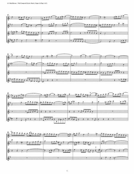 Fugue 14 From Well Tempered Clavier Book 1 Saxophone Quartet Page 2