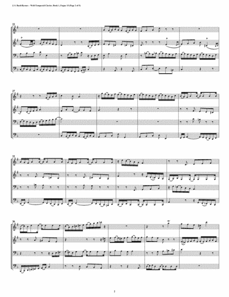 Fugue 15 From Well Tempered Clavier Book 1 Brass Quartet Page 2
