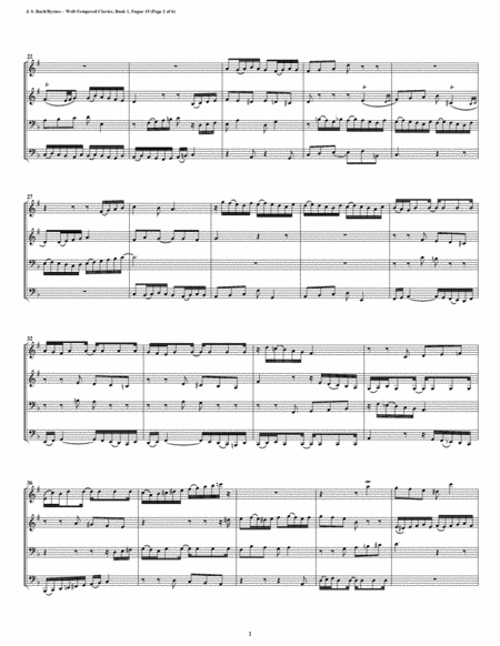 Fugue 15 From Well Tempered Clavier Book 1 Conical Brass Quartet Page 2