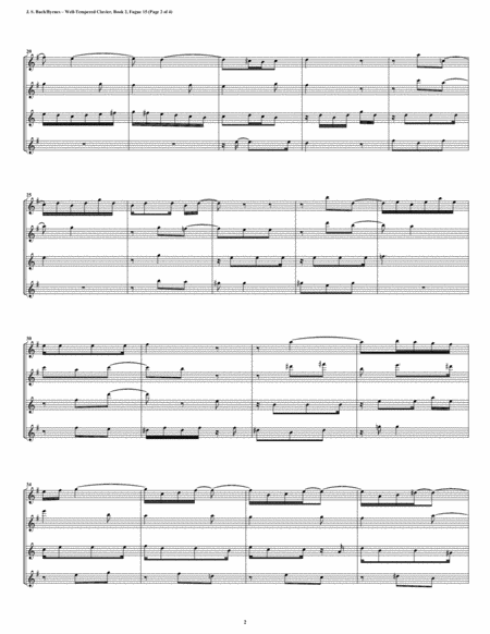 Fugue 15 From Well Tempered Clavier Book 2 Flute Quartet Page 2