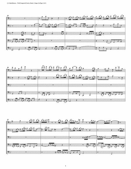 Fugue 16 From Well Tempered Clavier Book 1 Bassoon Quintet Page 2