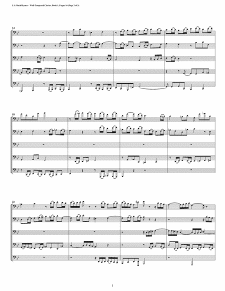 Fugue 16 From Well Tempered Clavier Book 1 Euphonium Tuba Quintet Page 2