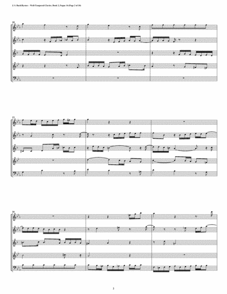 Fugue 16 From Well Tempered Clavier Book 2 Woodwind Quintet Page 2