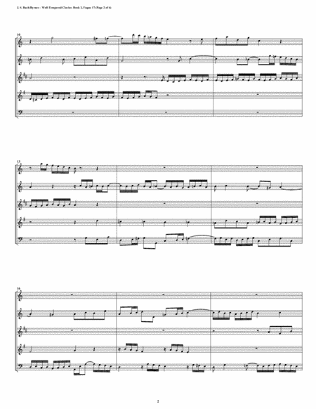 Fugue 17 From Well Tempered Clavier Book 2 Woodwind Quintet Page 2