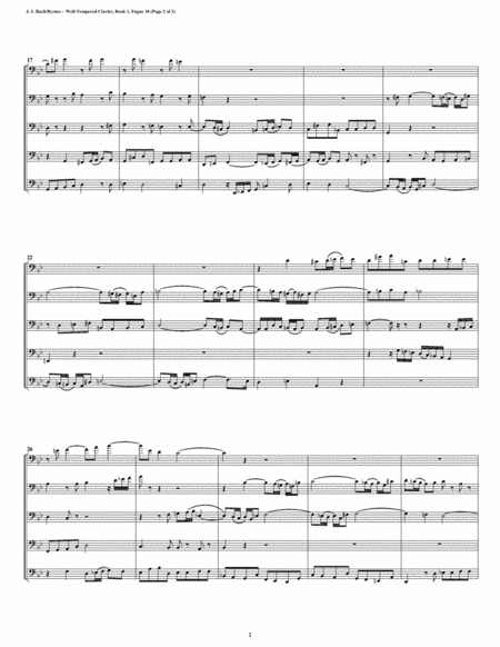 Fugue 18 From Well Tempered Clavier Book 1 Bassoon Quintet Page 2