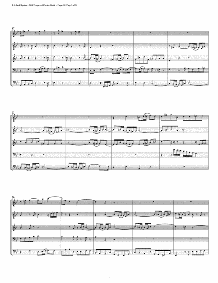 Fugue 18 From Well Tempered Clavier Book 1 Double Reed Quintet Page 2