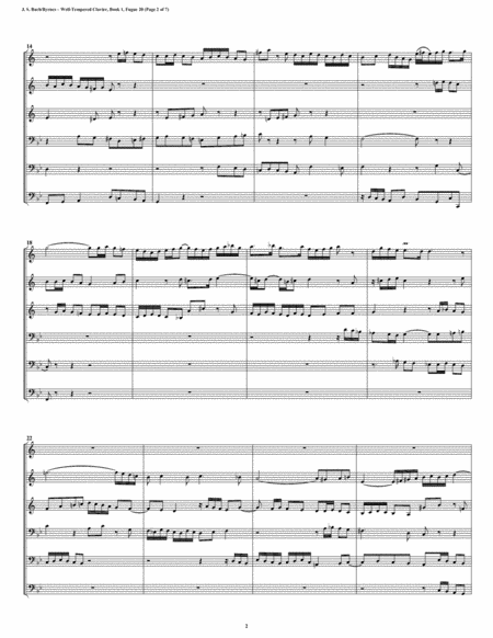 Fugue 20 From Well Tempered Clavier Book 1 Conical Brass Sextet Page 2