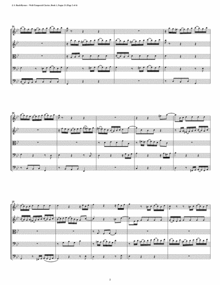 Fugue 21 From Well Tempered Clavier Book 1 String Quintet Page 2