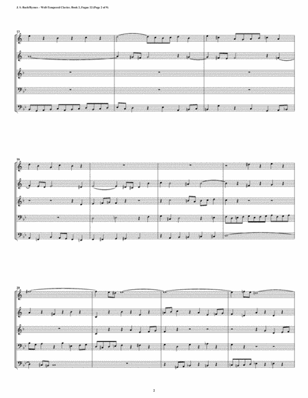 Fugue 22 From Well Tempered Clavier Book 2 Brass Quintet Page 2
