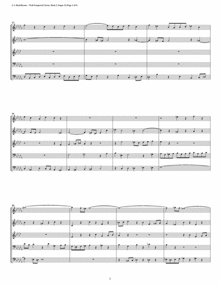 Fugue 22 From Well Tempered Clavier Book 2 Double Reed Quintet Page 2