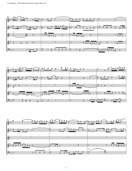 Fugue 23 From Well Tempered Clavier Book 1 Woodwind Quintet Page 2