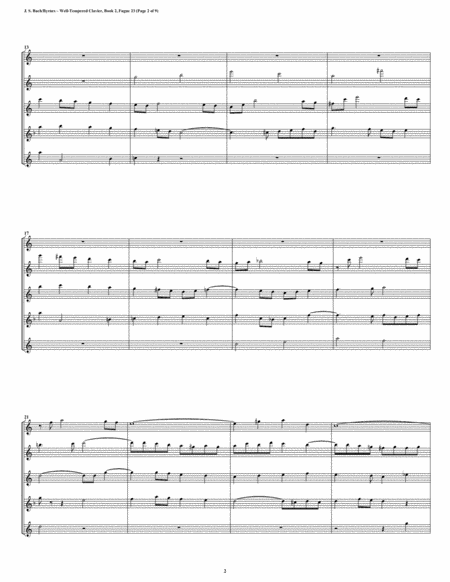 Fugue 23 From Well Tempered Clavier Book 2 Flute Quintet Page 2