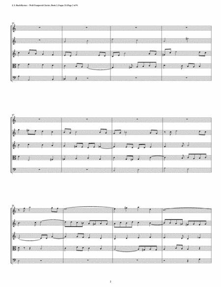 Fugue 23 From Well Tempered Clavier Book 2 String Quintet Page 2