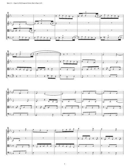 Fugue 24 From Well Tempered Clavier Book 2 String Quartet Page 2