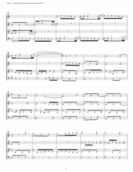 Fugue 24 From Well Tempered Clavier Book 2 Woodwind Quartet Page 2