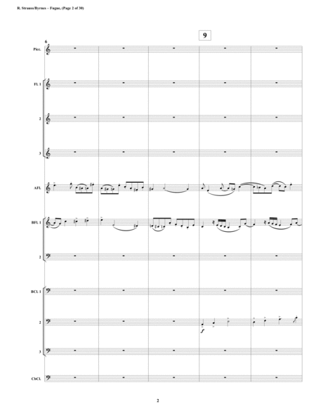 Fugue In A Minor By Richard Strauss For Strauss Fugue Flute Septet 3 Bass Clarinets Contrabass Clarinet Page 2