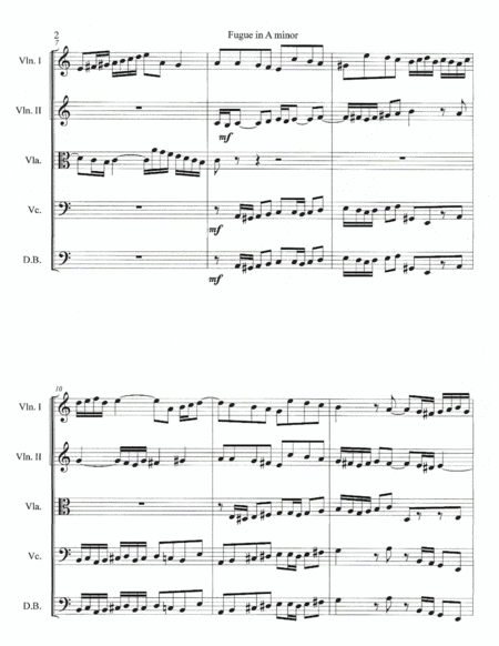 Fugue In A Minor String Orchestra Set Page 2