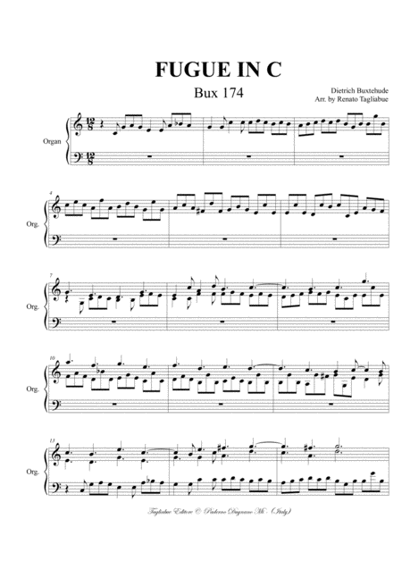 Fugue In C Buxwv 174 Buxtehude For Organ Page 2