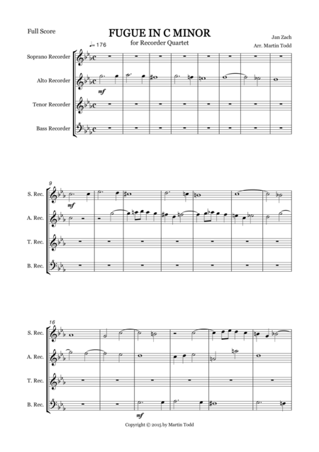 Fugue In C Minor For Recorder Quartet Page 2