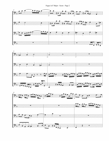 Fugue In F Major For Trombone Or Low Brass Quartet Page 2