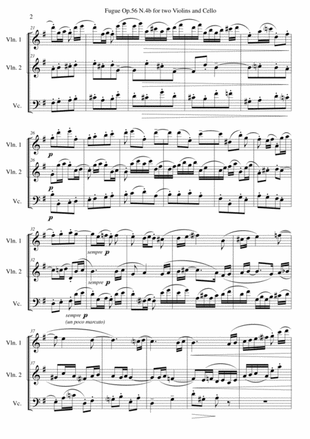 Fugue Op 56 N 4b For Two Violins And Cello Page 2