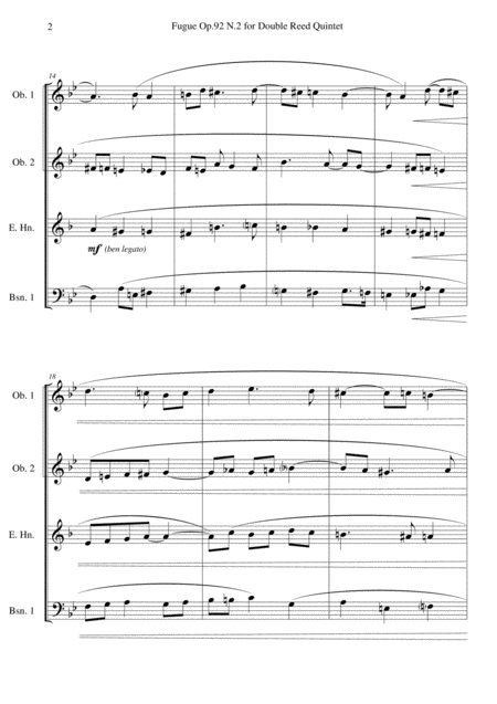 Fugue Op 92 N 2 For Double Reed Quintet Page 2