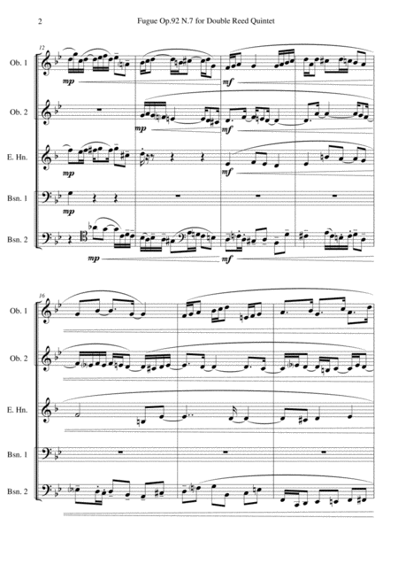 Fugue Op 92 N 7 For Double Reed Quintet Page 2
