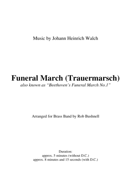 Funeral March Walch Beethovens Funeral March No 1 Brass Band March Card Sized Page 2