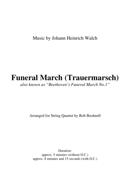 Funeral March Walch Beethovens Funeral March No 1 String Quartet Page 2