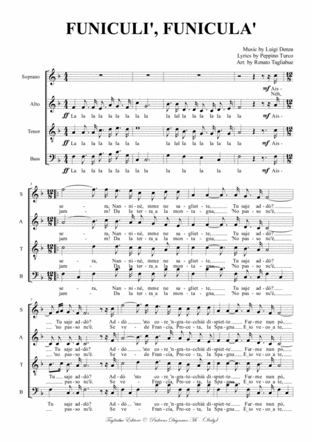 Funiculi Funicula Neapolitan Folk Song For Satb Choir Page 2