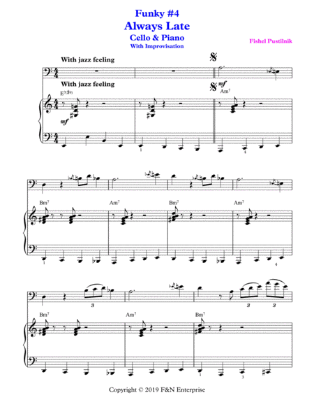 Funky 4 Always Late Piano Background For Cello And Piano Video Page 2