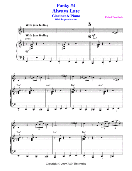 Funky 4 Always Late Piano Background For Clarinet And Piano Video Page 2