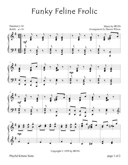 Funky Feline Frolic Piano Solo Page 2