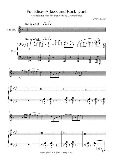 Fur Elise A Jazz And Rock Duet For Alto Sax And Piano Page 2