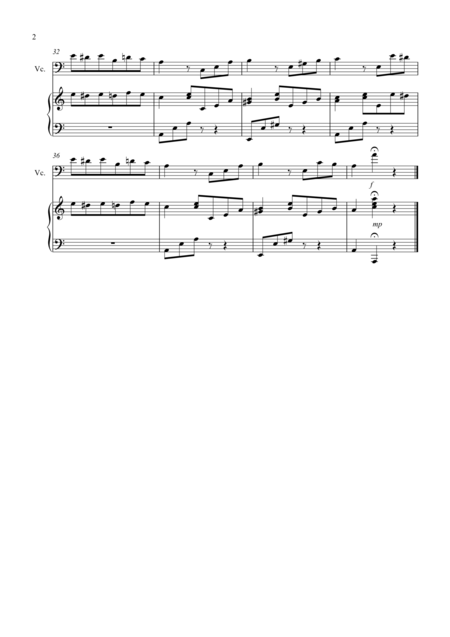 Fur Elise For Cello And Piano Page 2