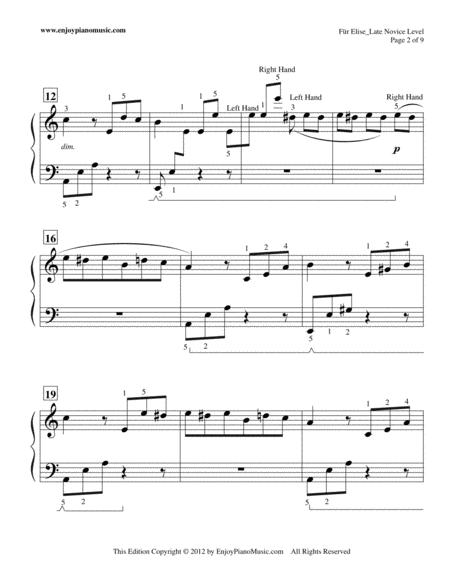 Fur Elise Original Piano Solo Re Written In 3 4 Time Signature Page 2