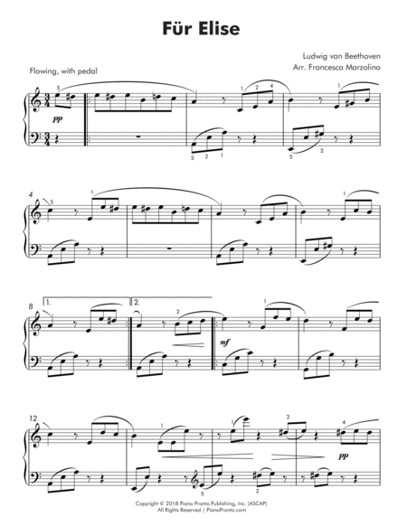 Fur Elise Simplified Intermediate Piano Page 2