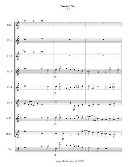 Gabrieli Jubilate Deo Ch 136 For Flute Choir Page 2