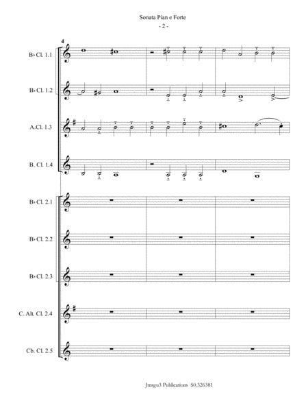 Gabrieli Sonata Pian E Forte Ch 175 For Clarinet Choir Page 2