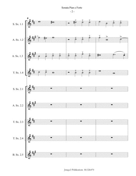 Gabrieli Sonata Pian E Forte Ch 175 For Saxophone Choir Page 2