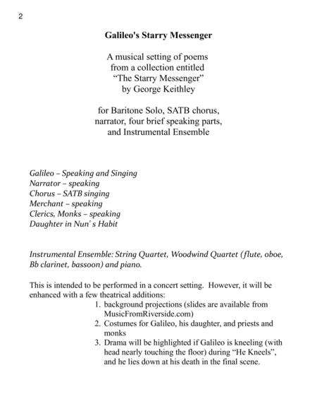 Galileos Starry Messenger For Solo Chorus Speakers And Orchestra Page 2