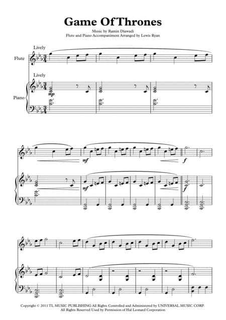 Game Of Thrones Flute And Piano Page 2