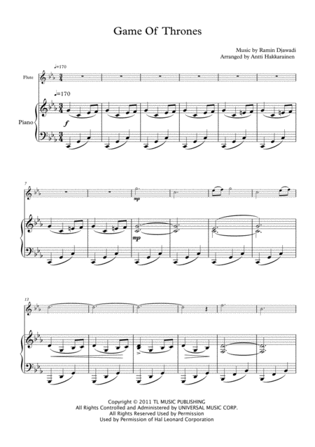Game Of Thrones Flute Piano Page 2