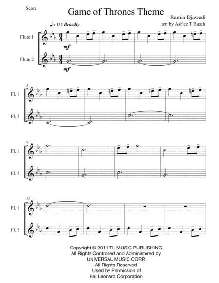 Game Of Thrones For Flute Duet Page 2