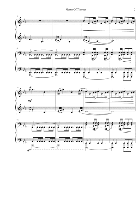 Game Of Thrones Piano Duet Page 2