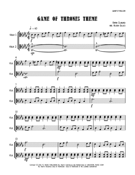 Game Of Thrones Viola Duet Page 2