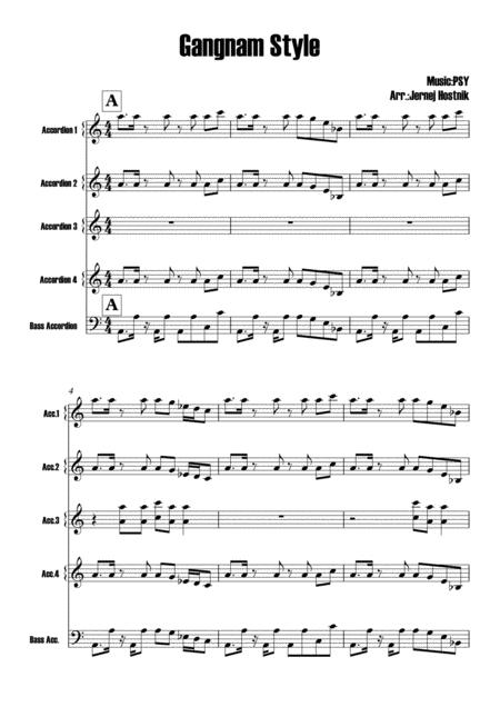 Gangnam Style Accordion Orchestra Score Page 2