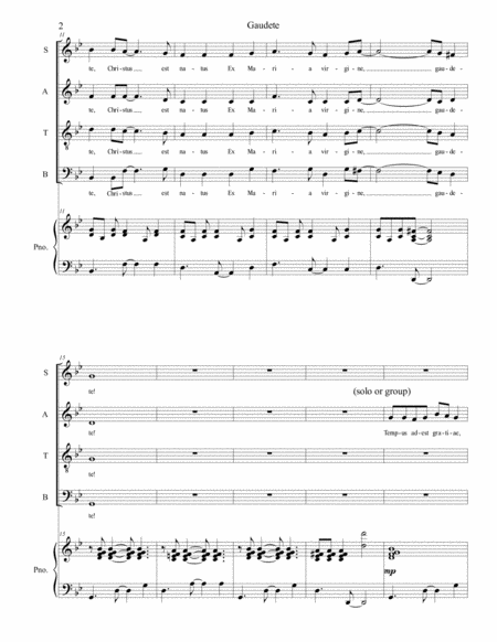 Gaudete Latin Feel In Latin Satb Page 2