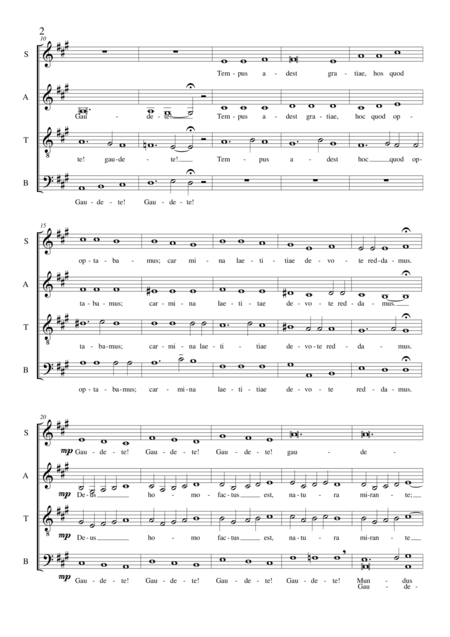 Gaudete Sacred Carol For Choir Satb A Cappella Page 2
