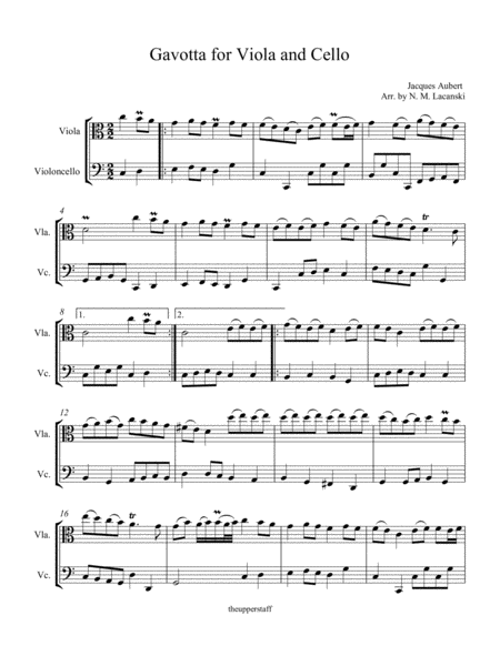 Gavotta For Viola And Cello Page 2